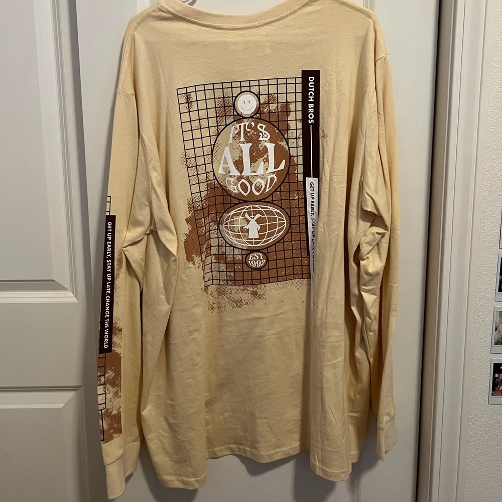Brand new Cream Dutch Bros Long-sleeve